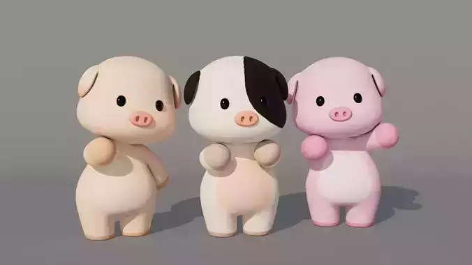 Rigged Cartoon Pig