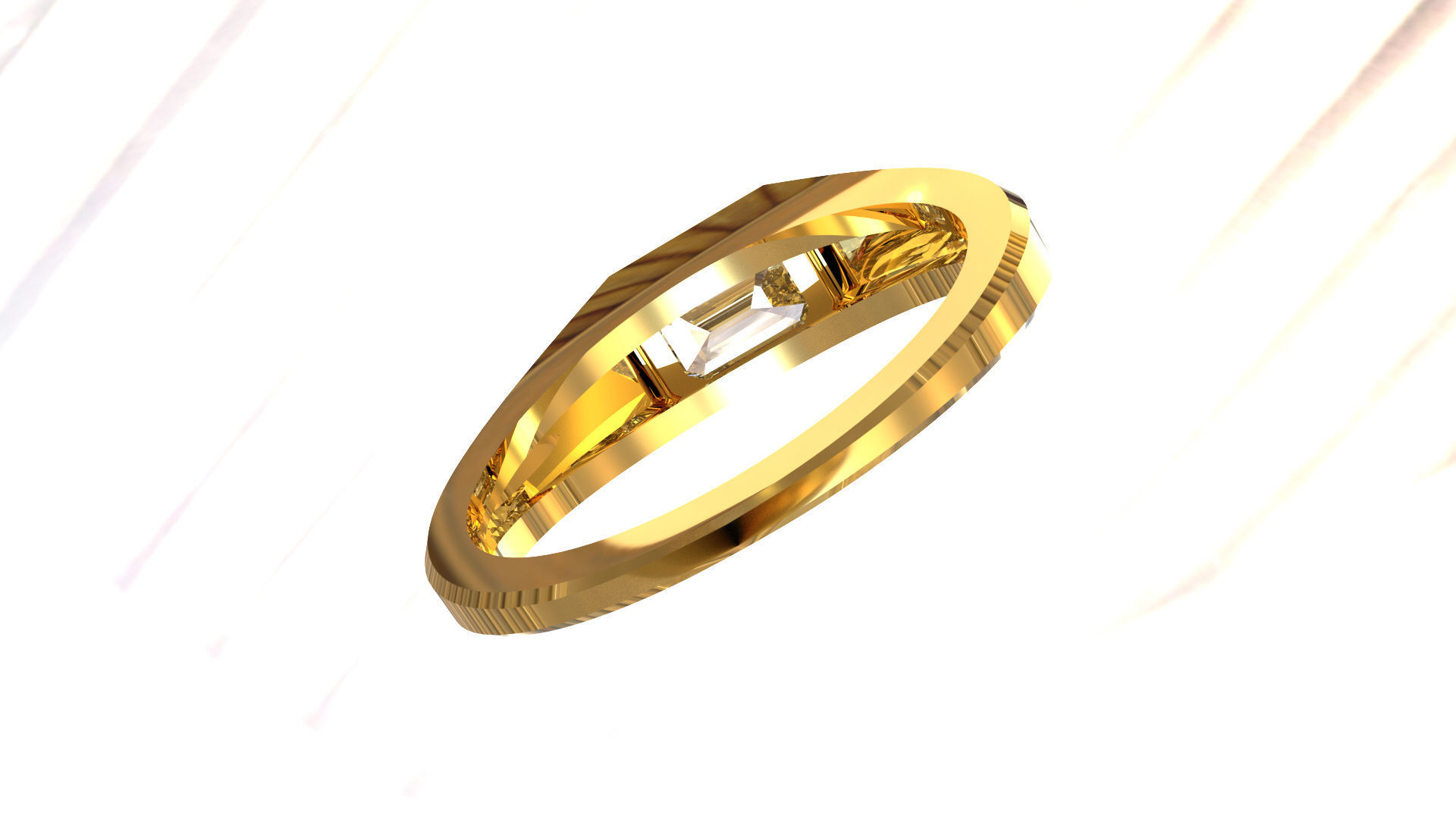 Emerald Signet Ring  3D print model_6