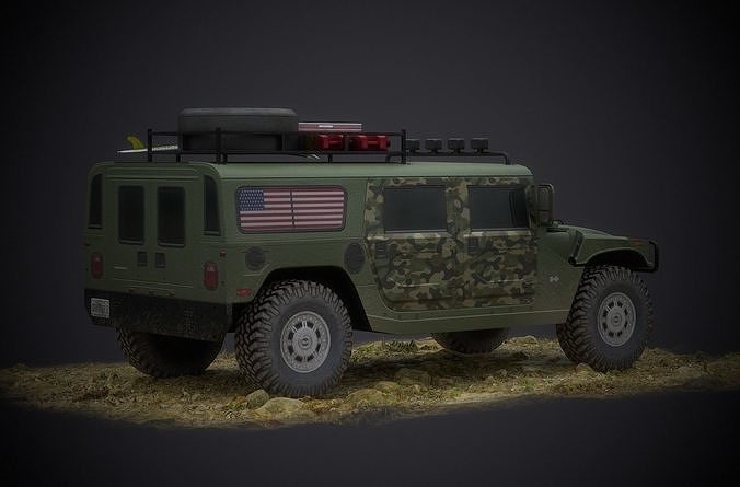 1994 AM General Hummer H1 Custom Low-poly 3D model 3