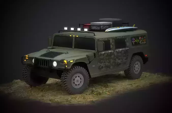 1994 AM General Hummer H1 Custom Low-poly 3D model