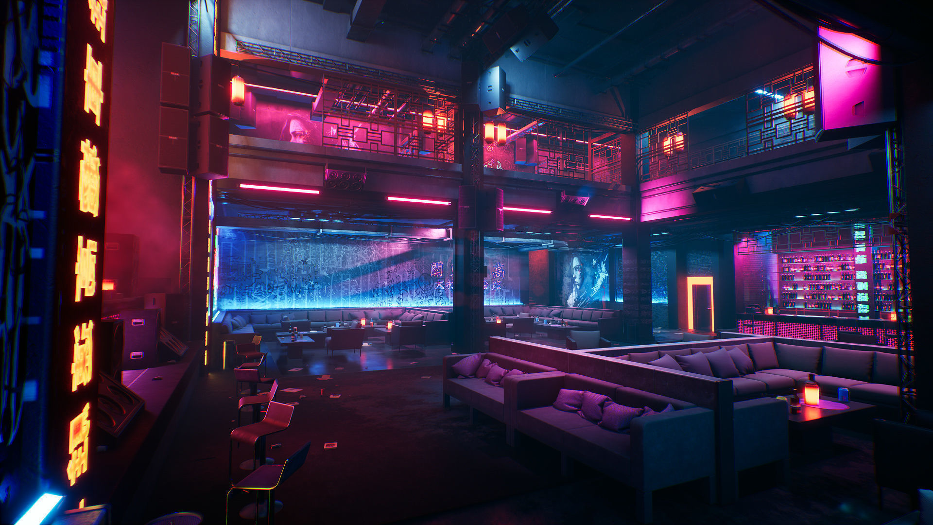 Tokyo Night Club Low-poly 3D model_10