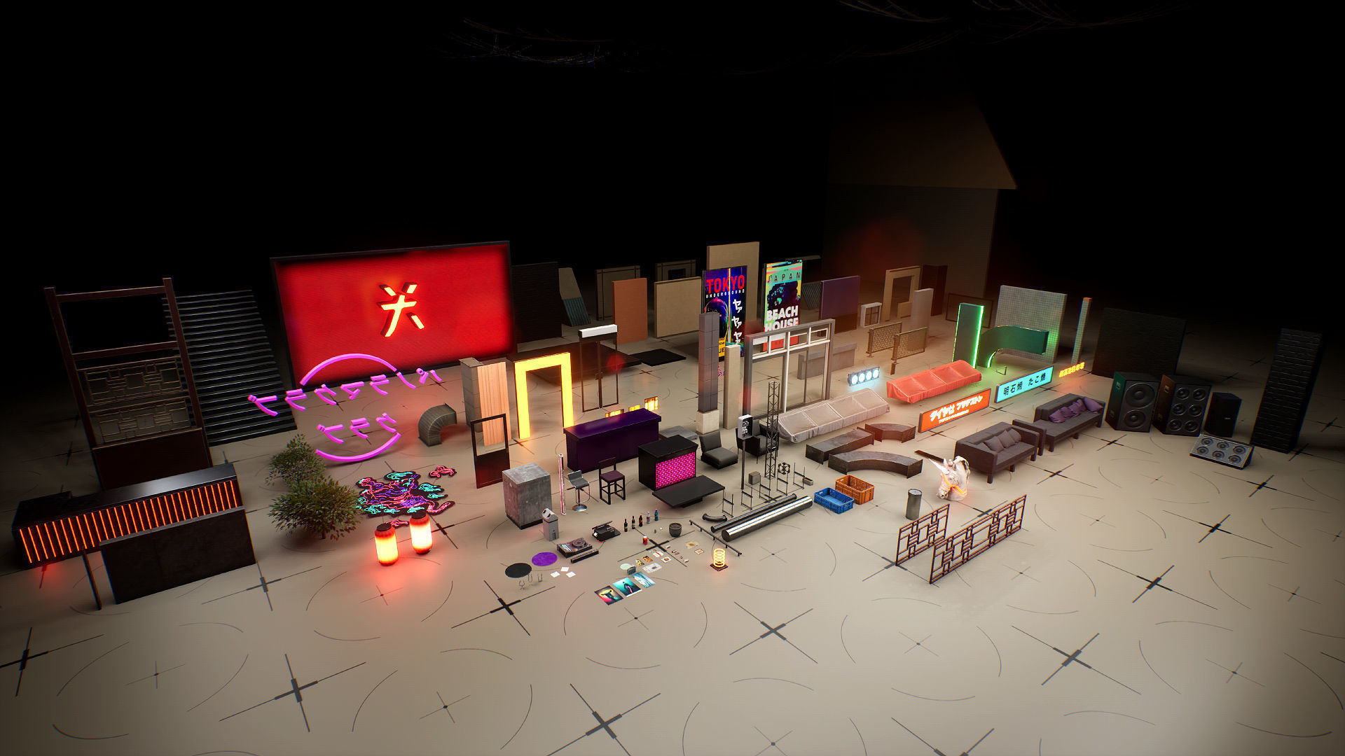 Tokyo Night Club Low-poly 3D model_25