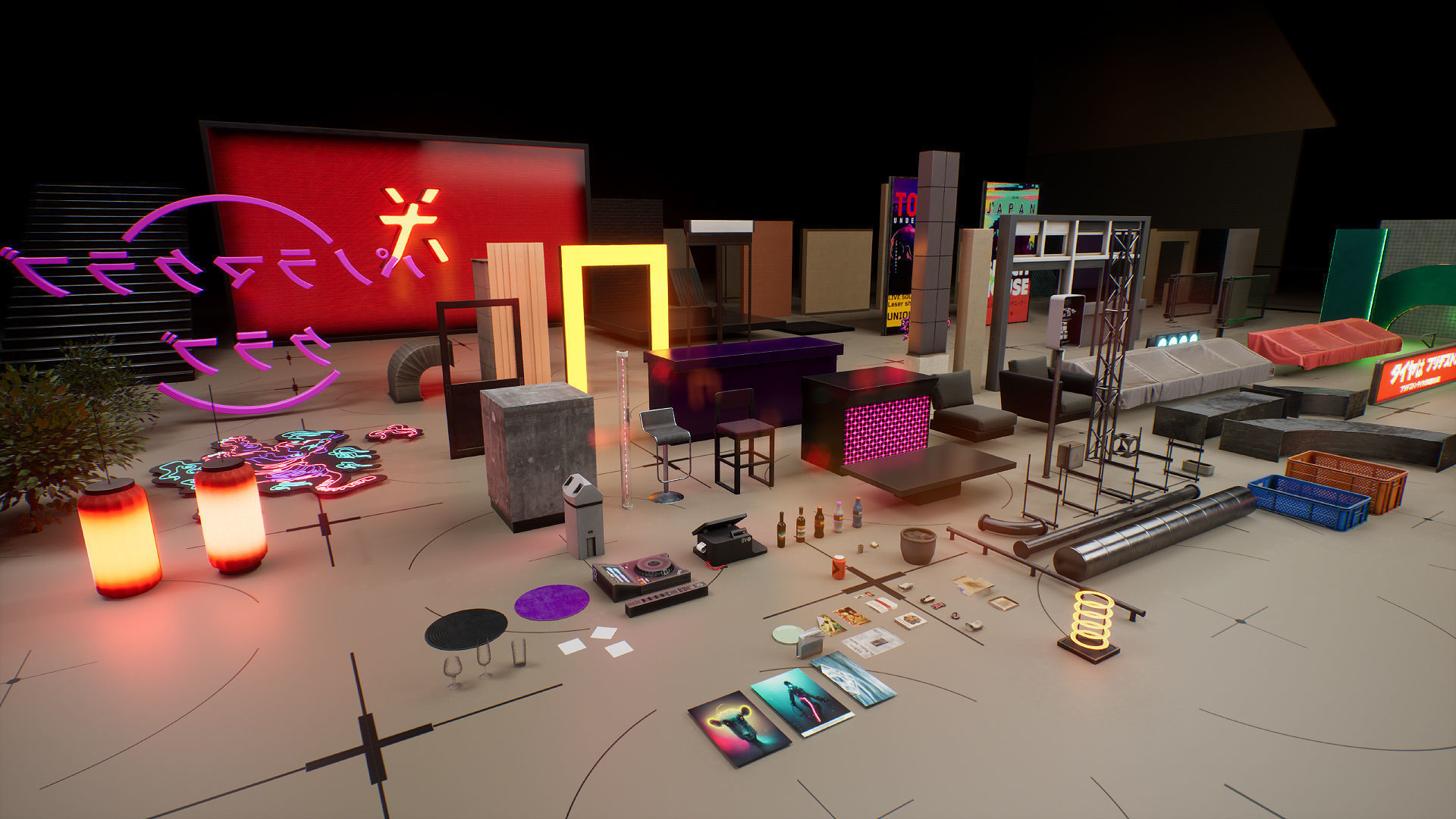 Tokyo Night Club Low-poly 3D model_26