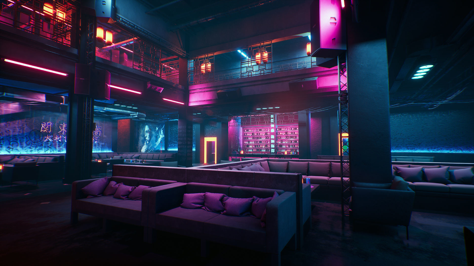 Tokyo Night Club Low-poly 3D model_9