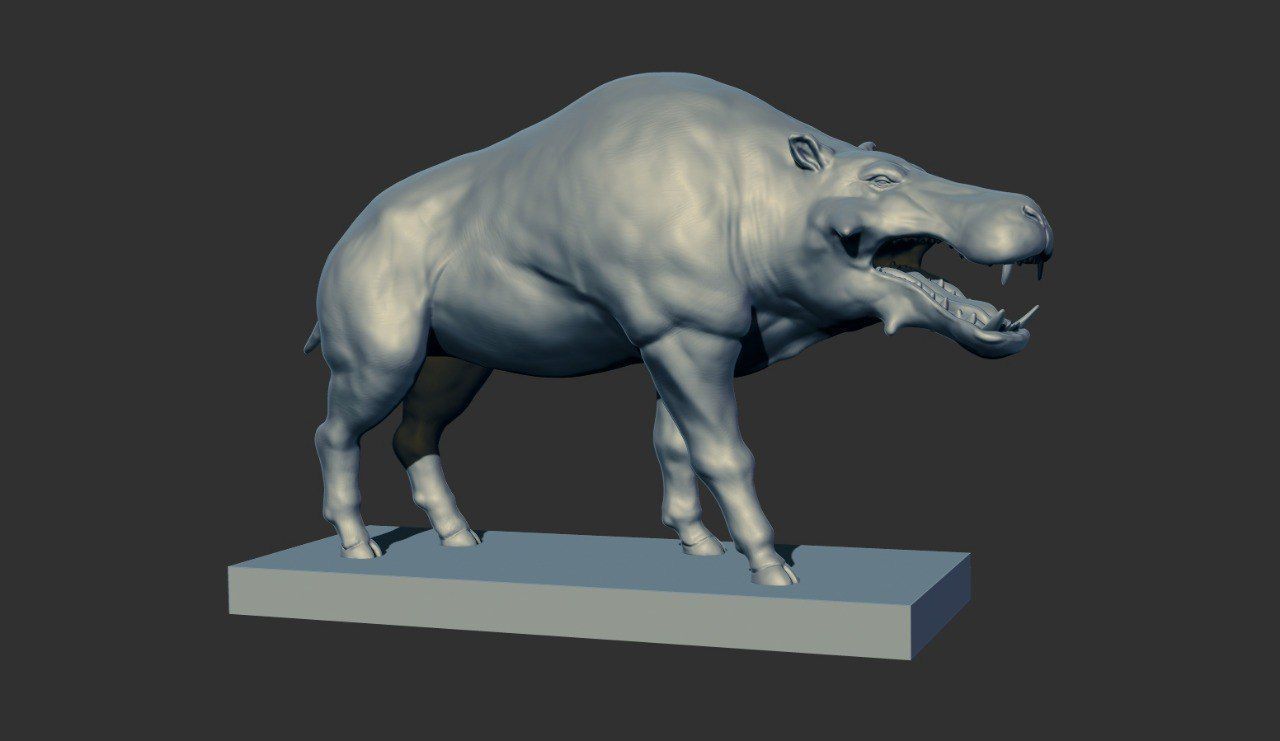 Printable Realistic Daeodon Free 3D model_4