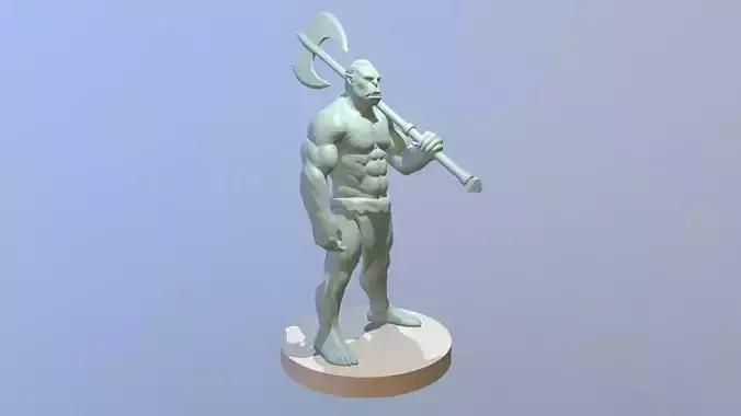 Orc muscular with an axe