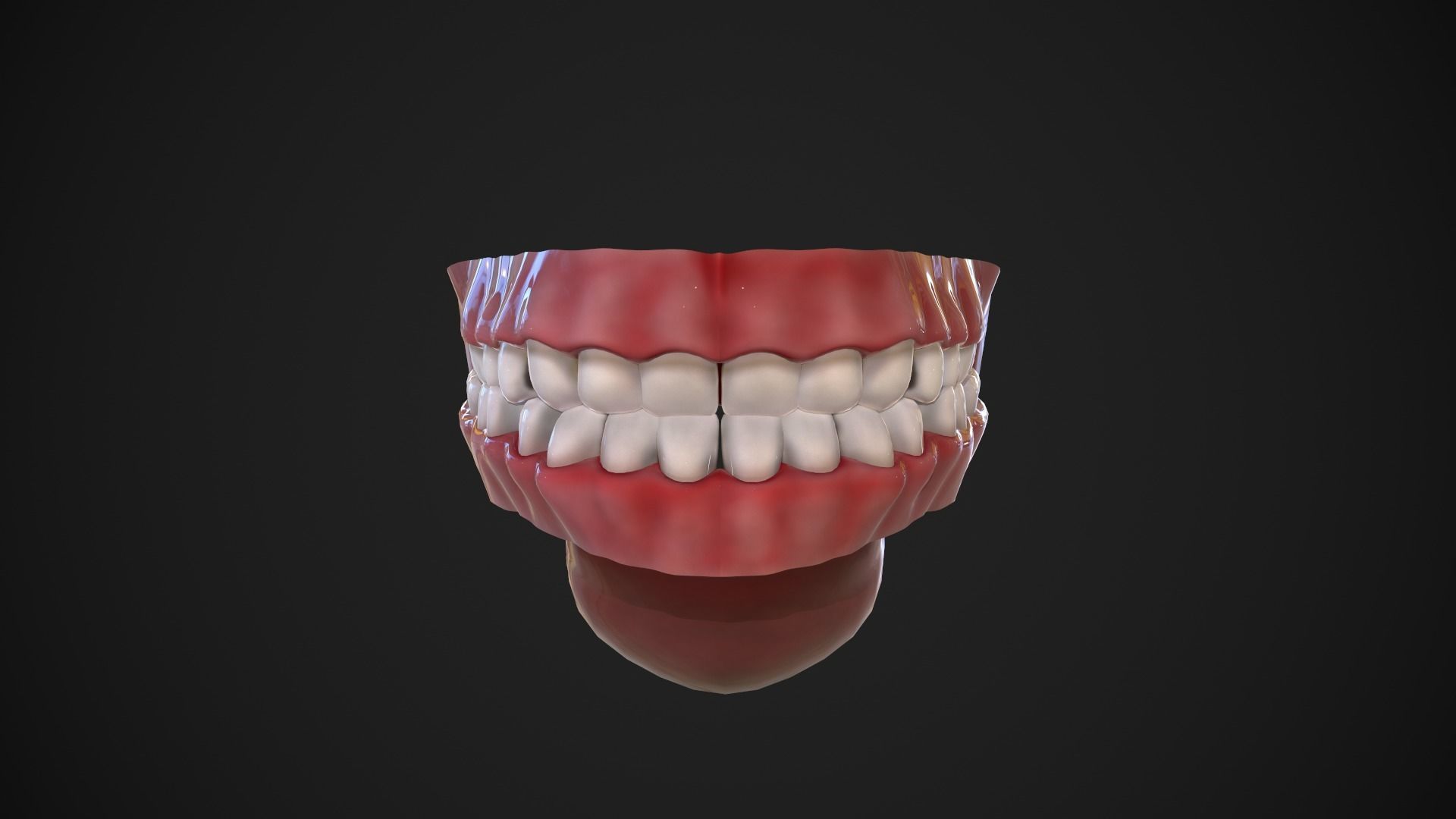 Dental Mouth and Teeth Model Rigged for animation or printing Low-poly 3D model_2