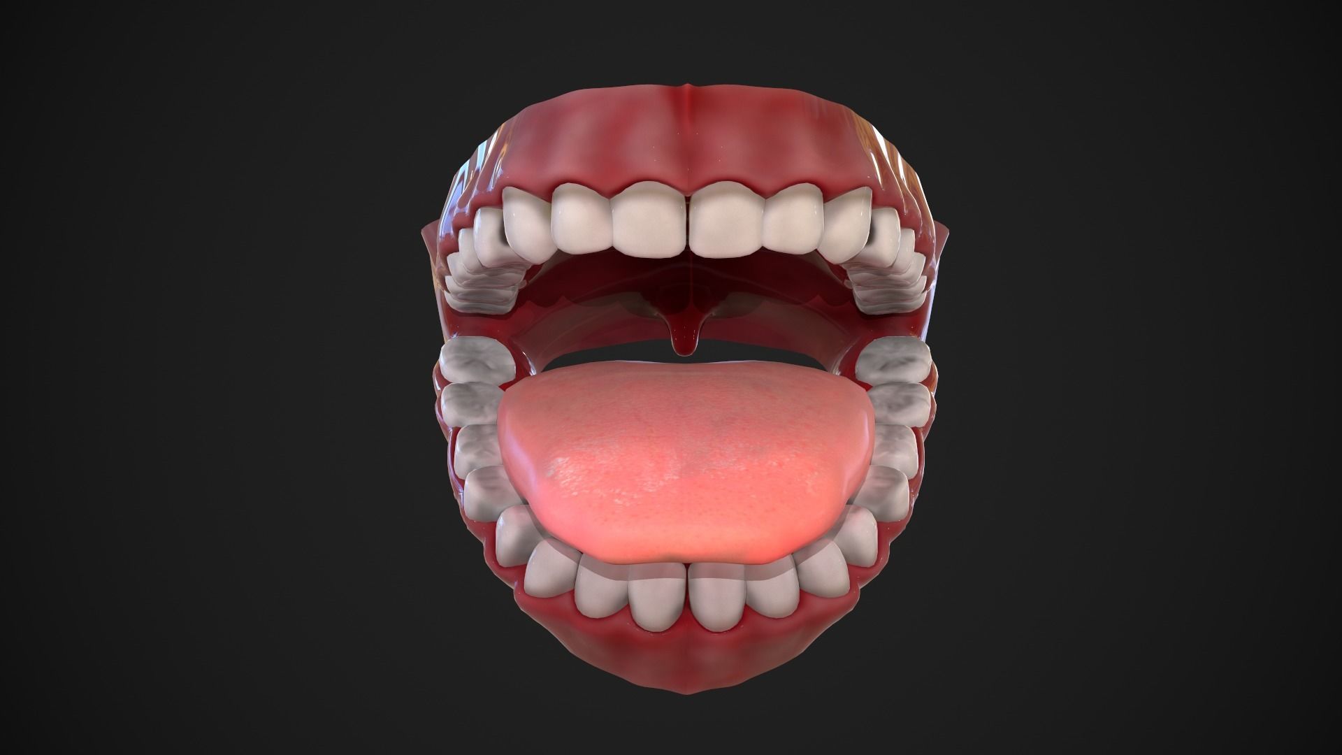 Dental Mouth and Teeth Model Rigged for animation or printing Low-poly 3D model_3