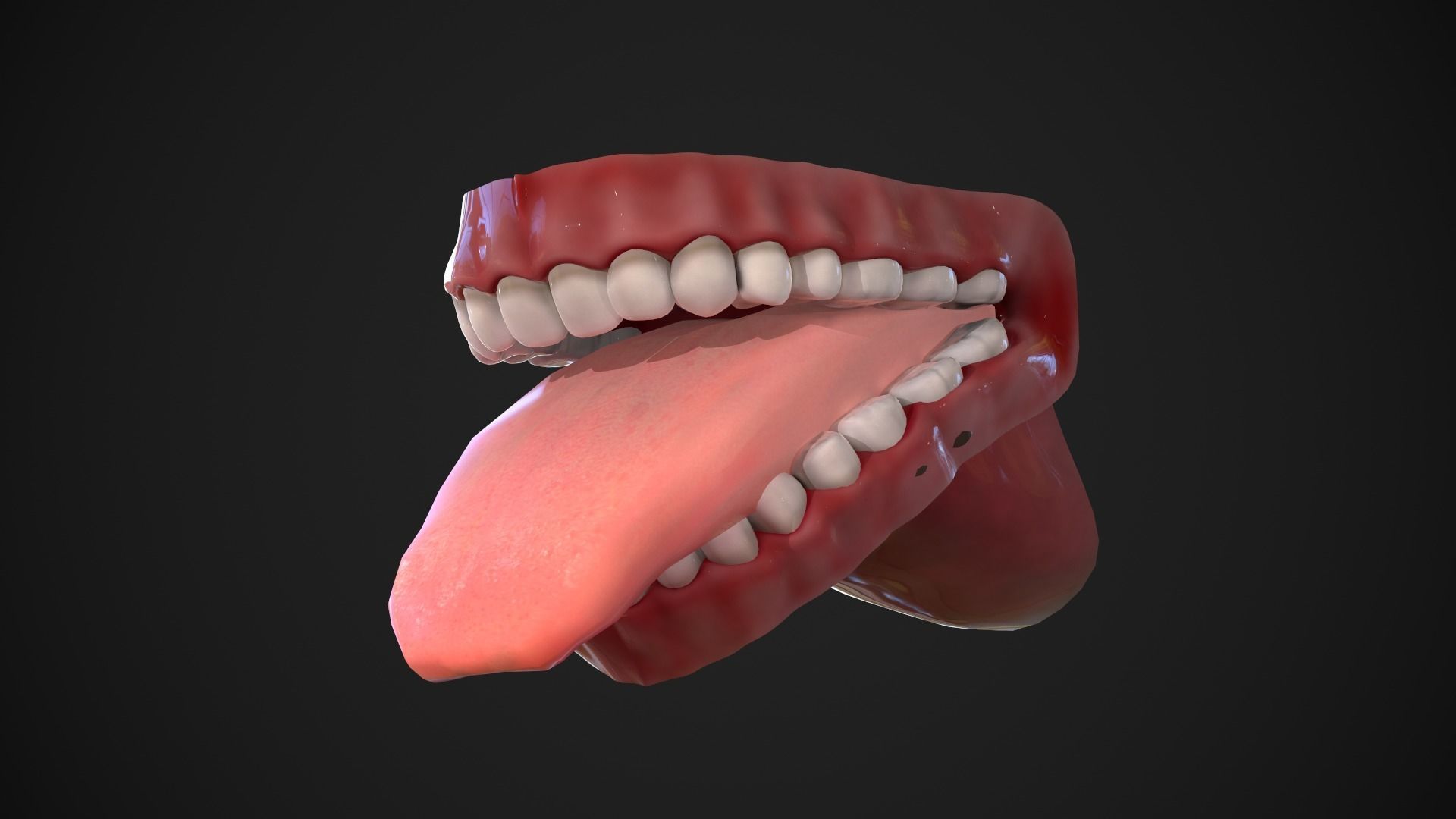 Dental Mouth and Teeth Model Rigged for animation or printing Low-poly 3D model_8