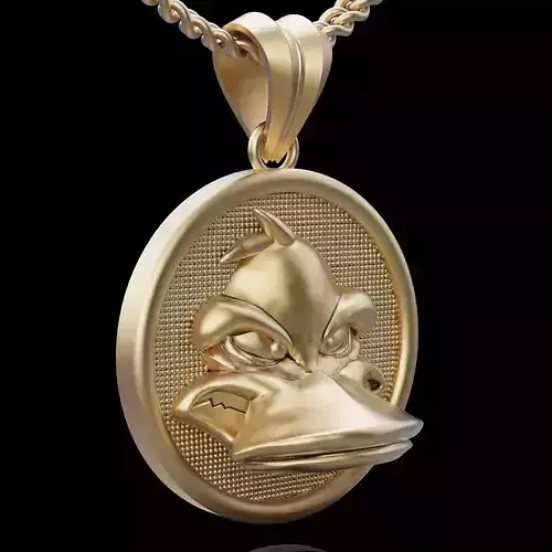 Duck pendant  silver gold jewelry printable 3D model