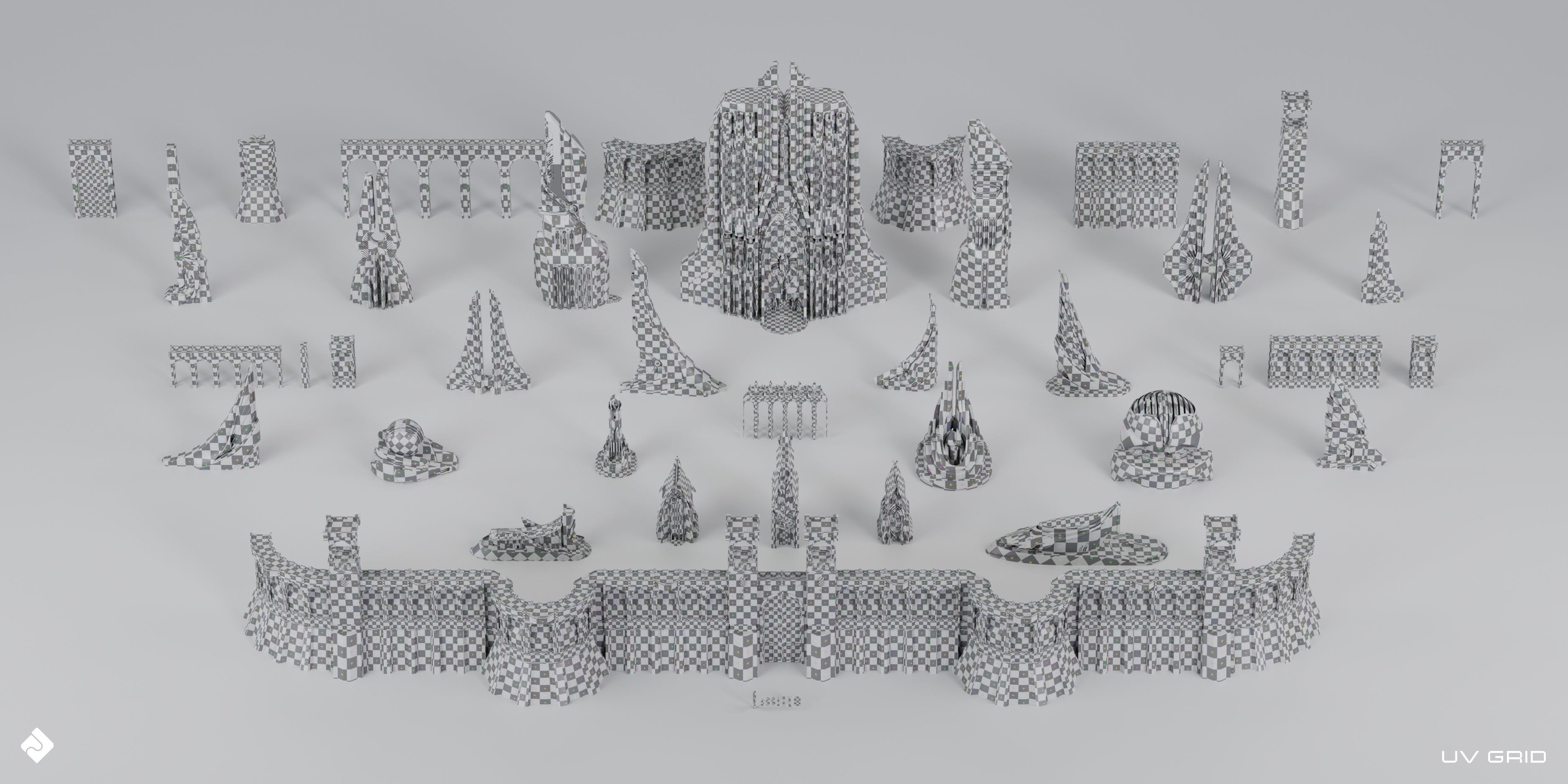 Neo Asgard - Fantasy Building Assets Blender 3D Kitbash Pack 3D model_4