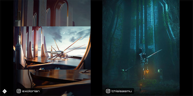 Neo Asgard - Fantasy Building Assets Blender 3D Kitbash Pack 3D model 3