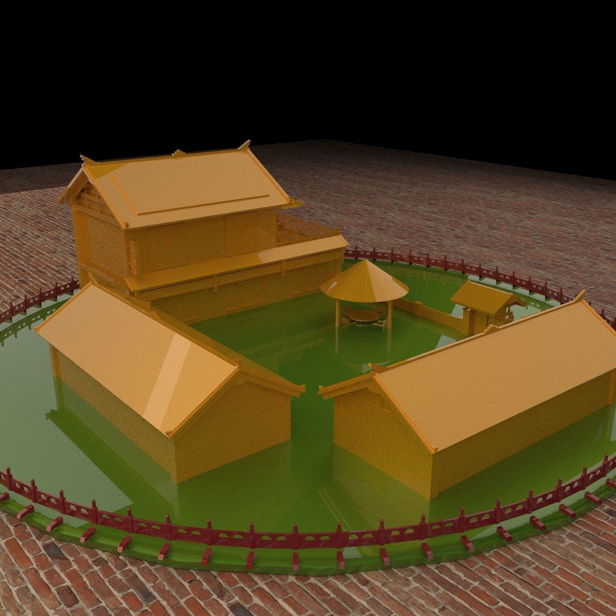 Chinese ancient house  3D model_5