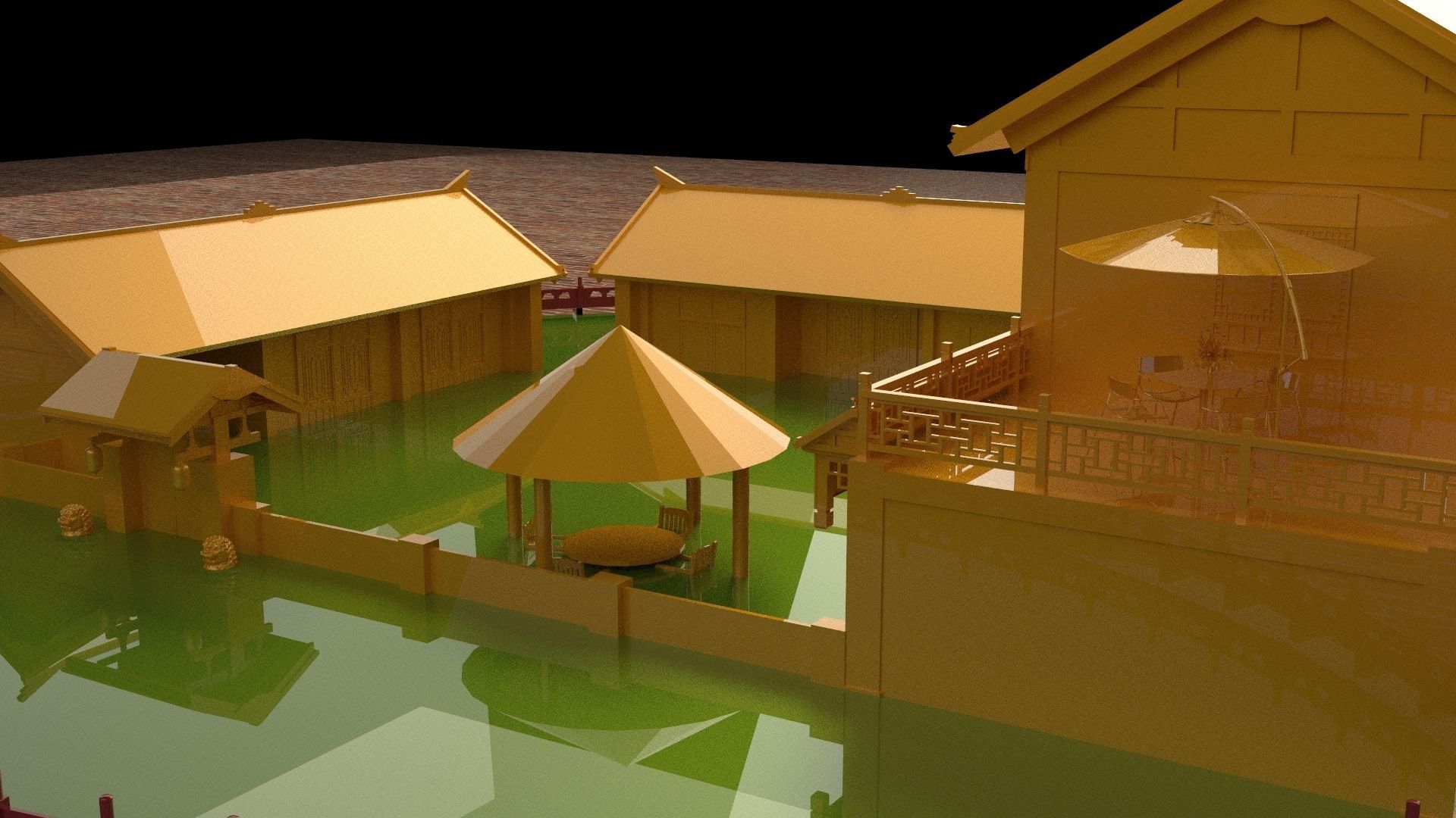Chinese ancient house  3D model_1