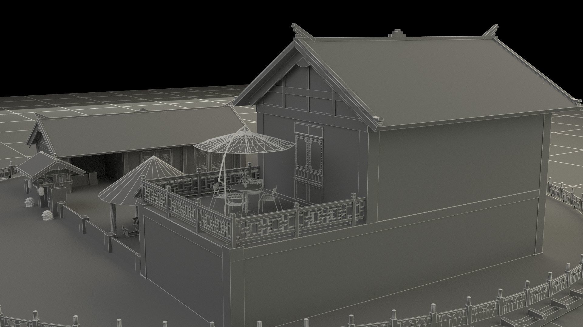 Chinese ancient house  3D model_6