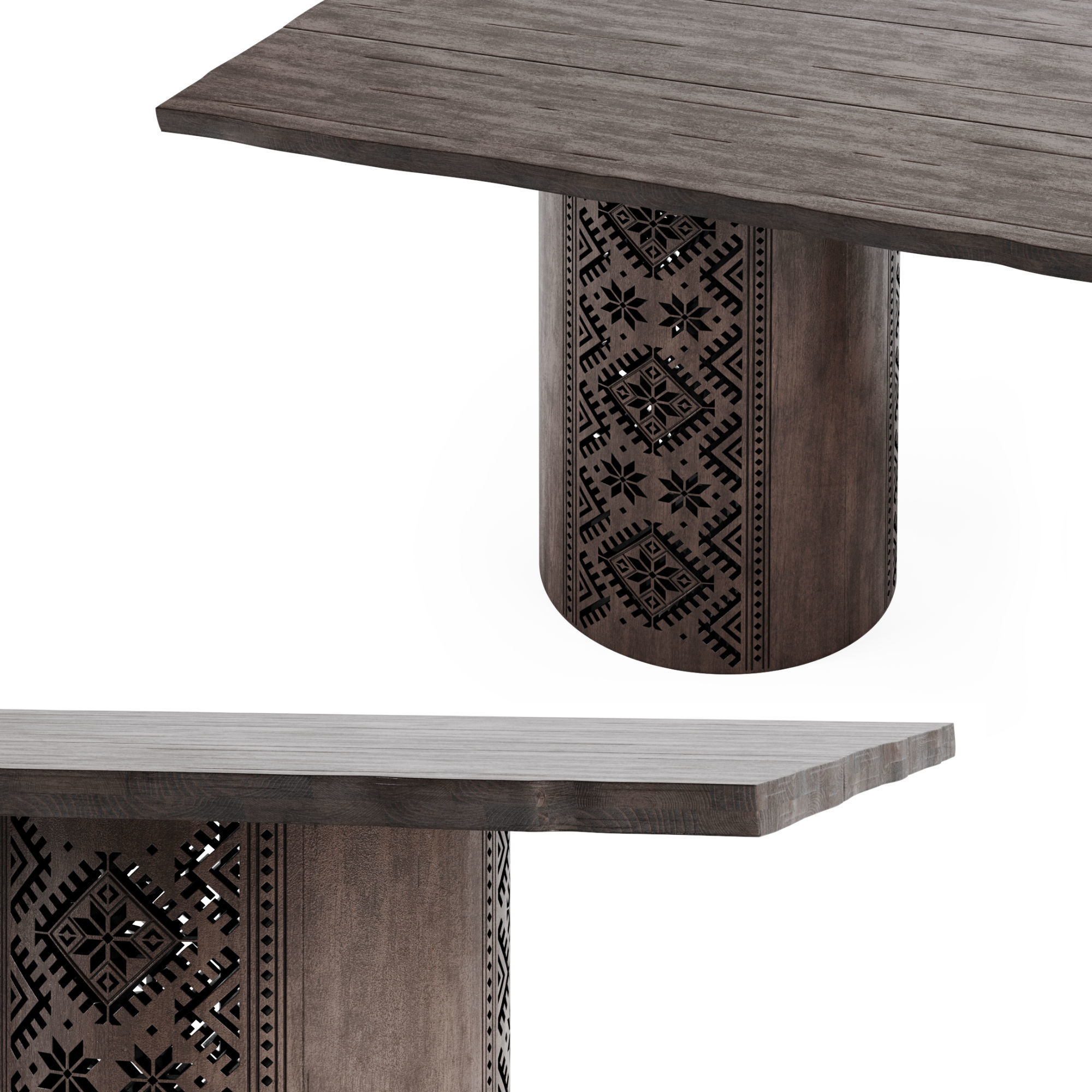 Ethno Rivne Dining Table And Chairs 3D model_14