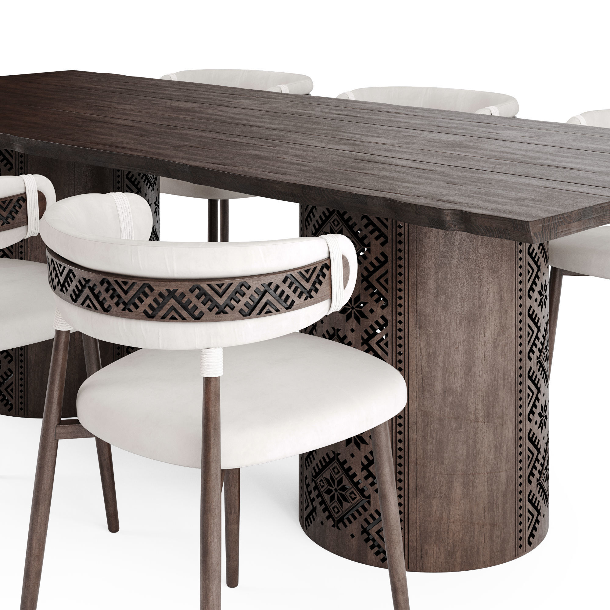 Ethno Rivne Dining Table And Chairs 3D model_5