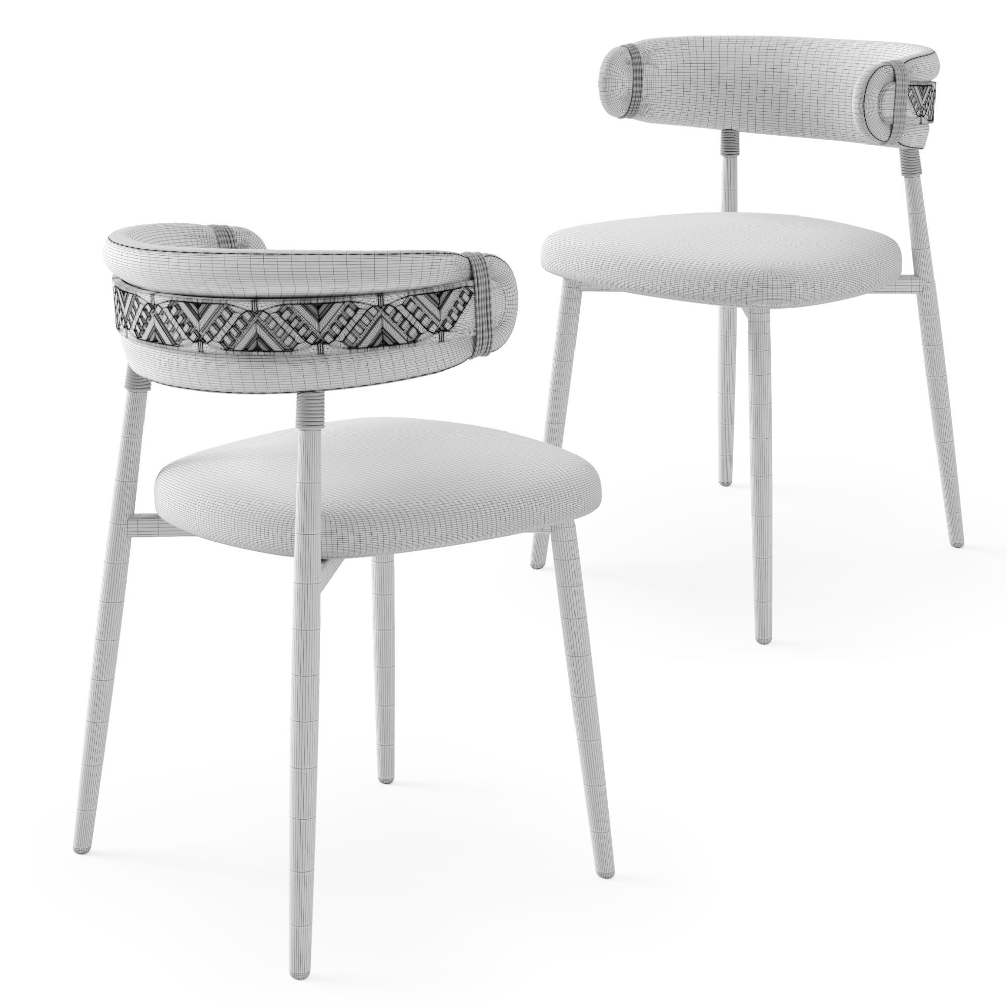 Ethno Rivne Dining Table And Chairs 3D model_31