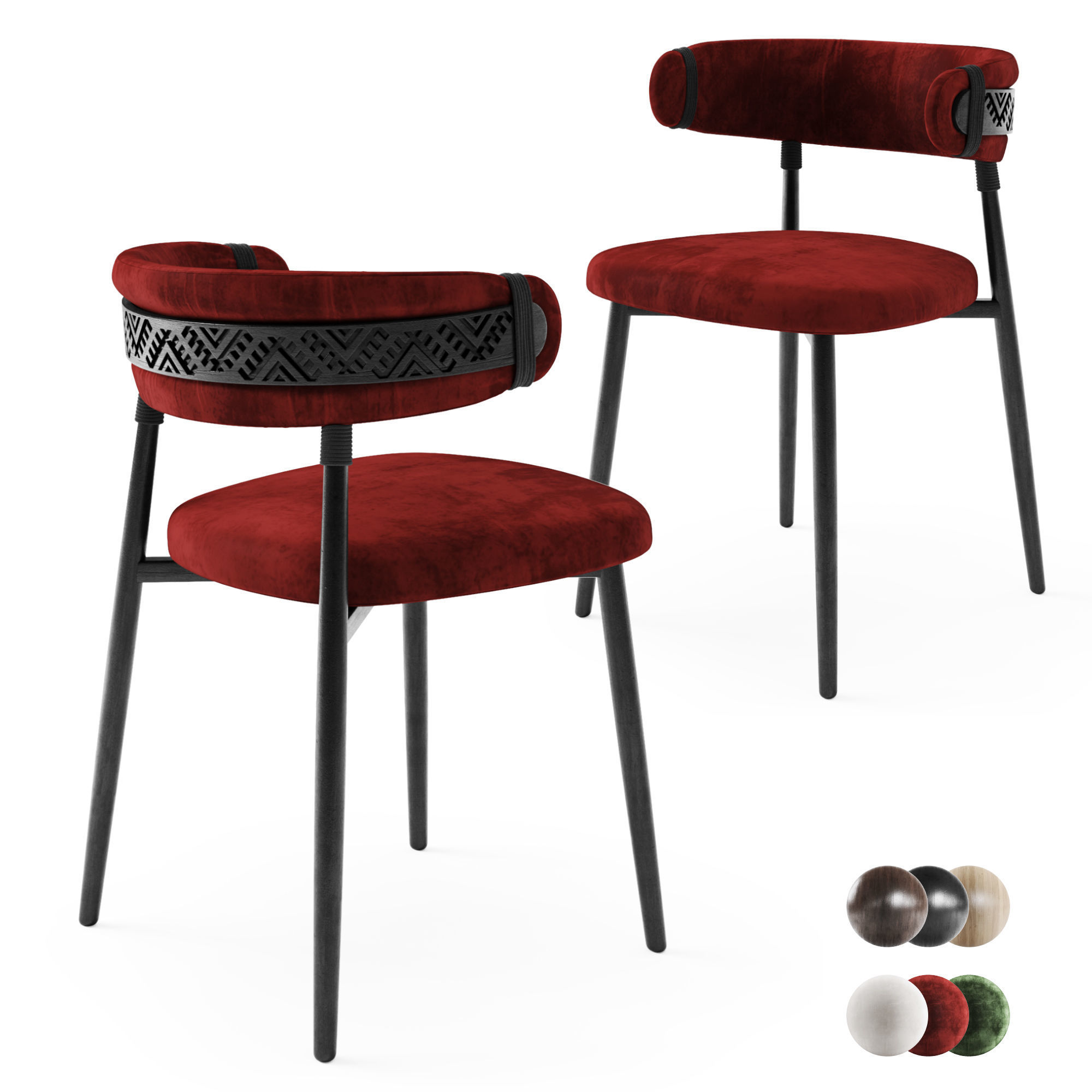 Ethno Rivne Dining Table And Chairs 3D model_23