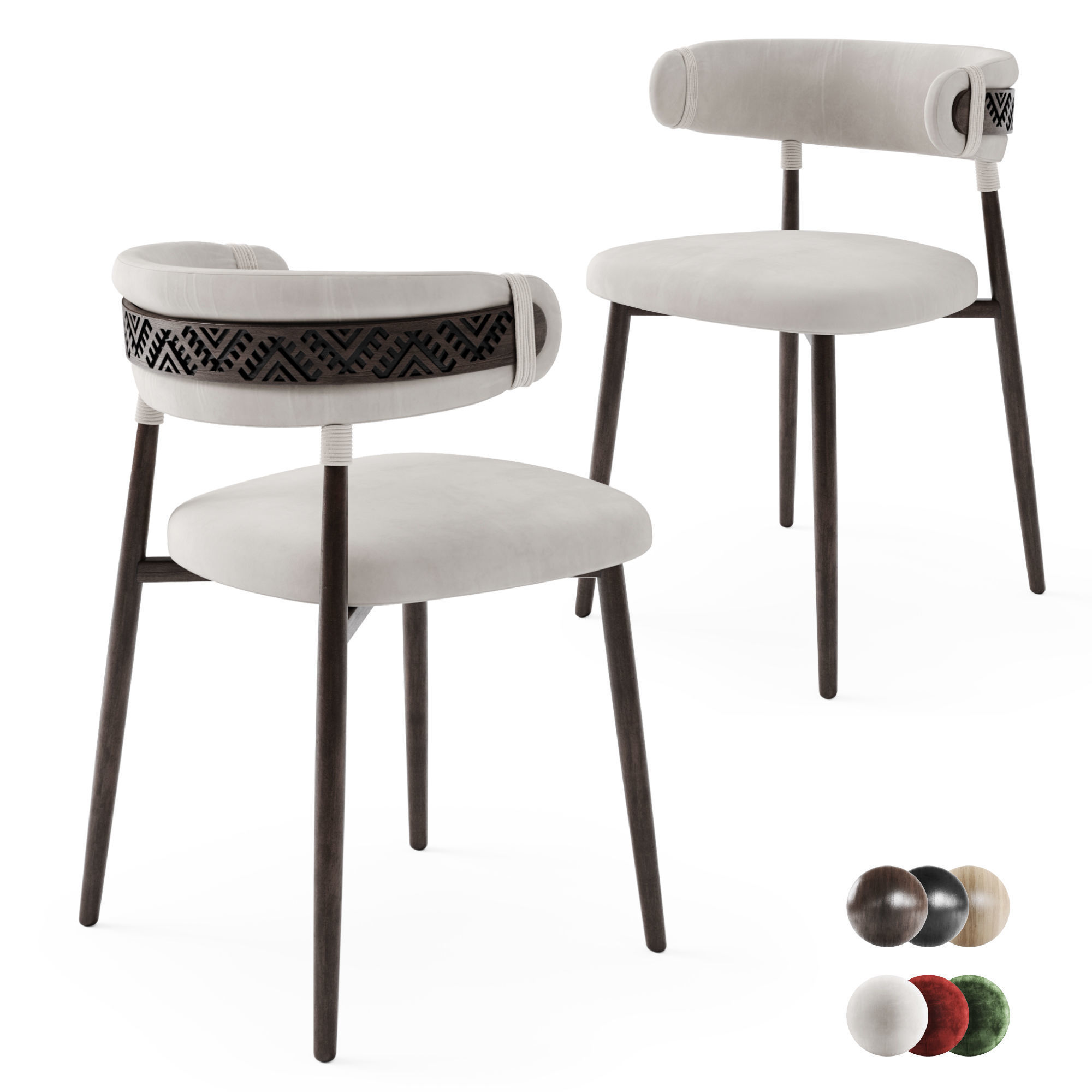 Ethno Rivne Dining Table And Chairs 3D model_22