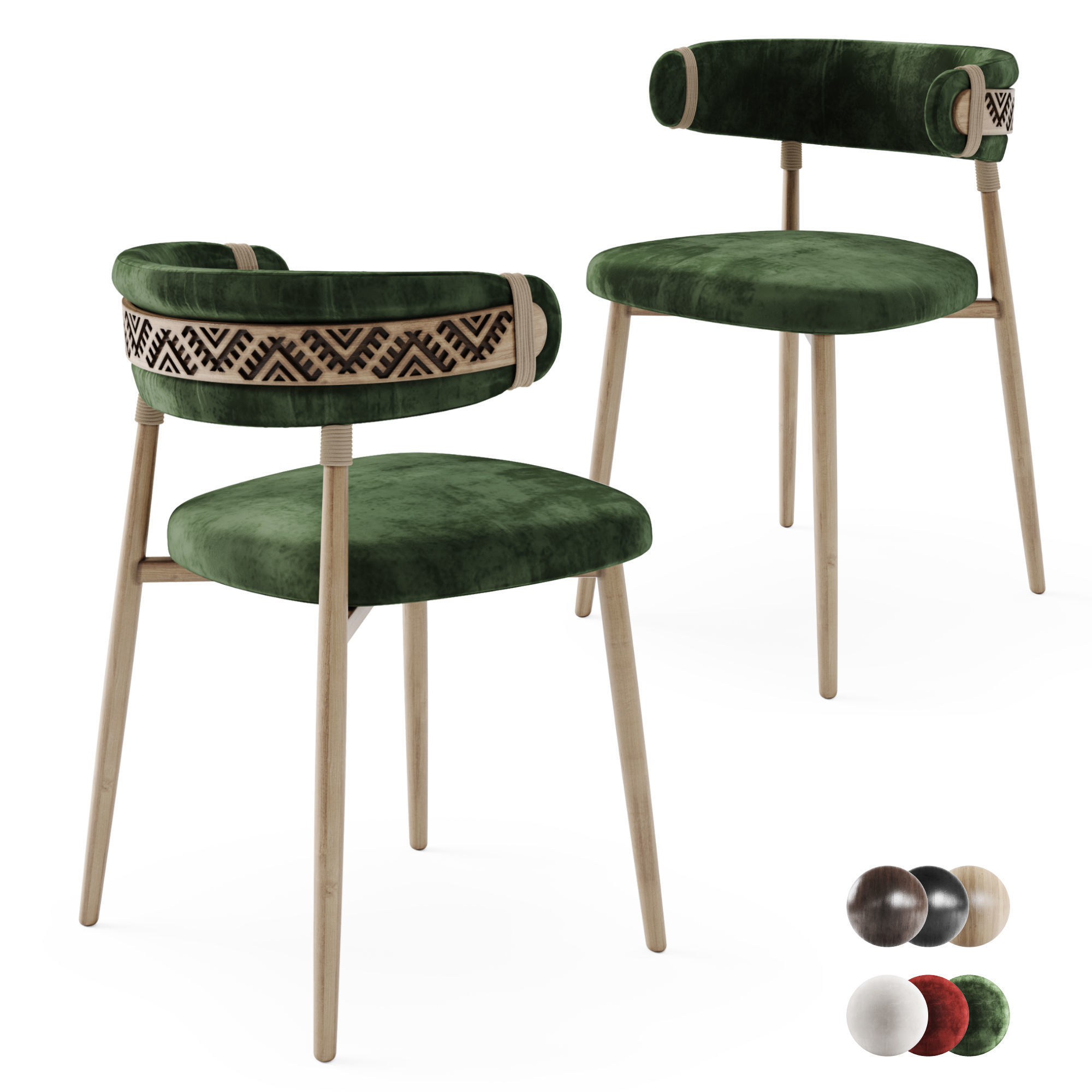 Ethno Rivne Dining Table And Chairs 3D model_24