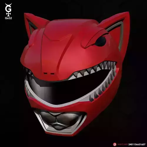 RED RANGER CAT - Helmet 3D print model