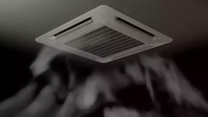 Casette Air-Conditioner Low-poly 3D model