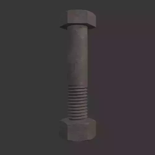 M12 Hex Bolts and Nuts with Rusty Iron Texture