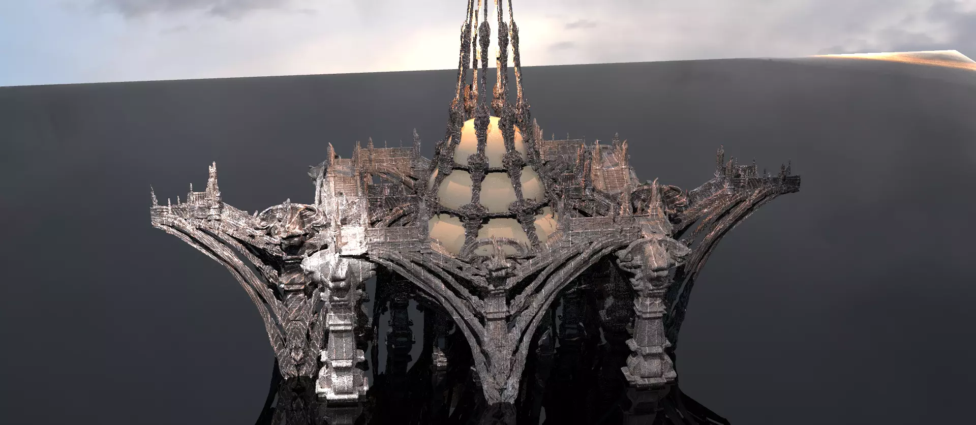Bloodbourne inspired cathedral arches 1 3D model_0