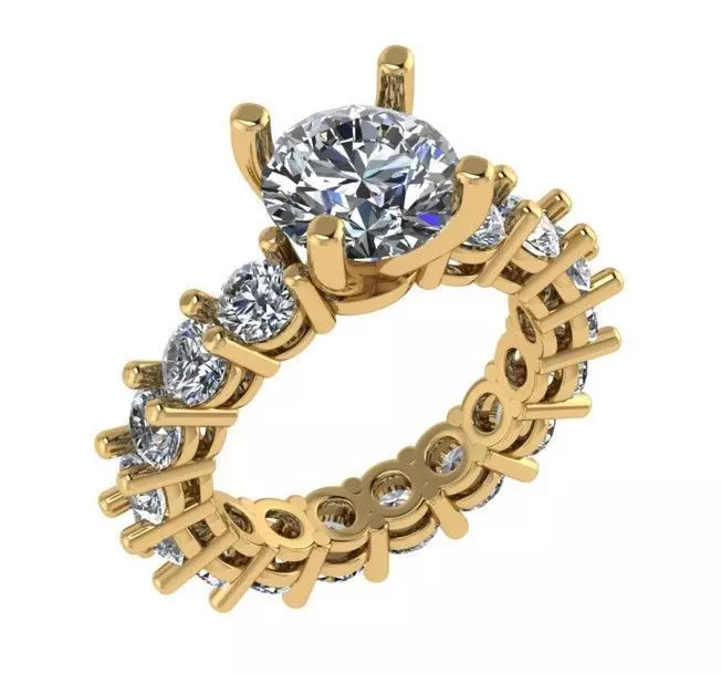 solitaire full eternity Diamond ring 3D print model