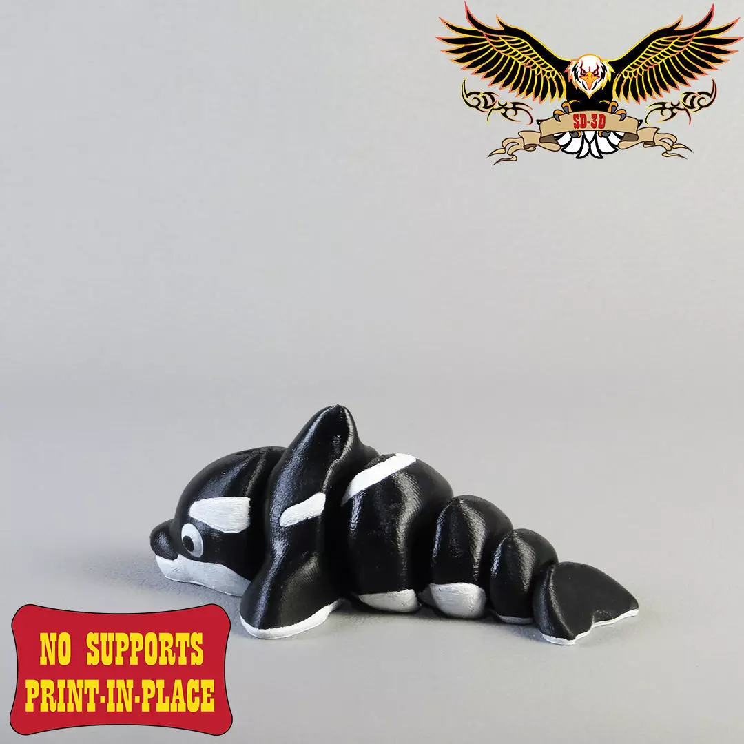 Flexi Baby Orca Killer Whale Print-in-place No-support Free 3D print model_0