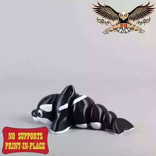 Flexi Baby Orca Killer Whale  Print-in-place  No-support Free 3D print model