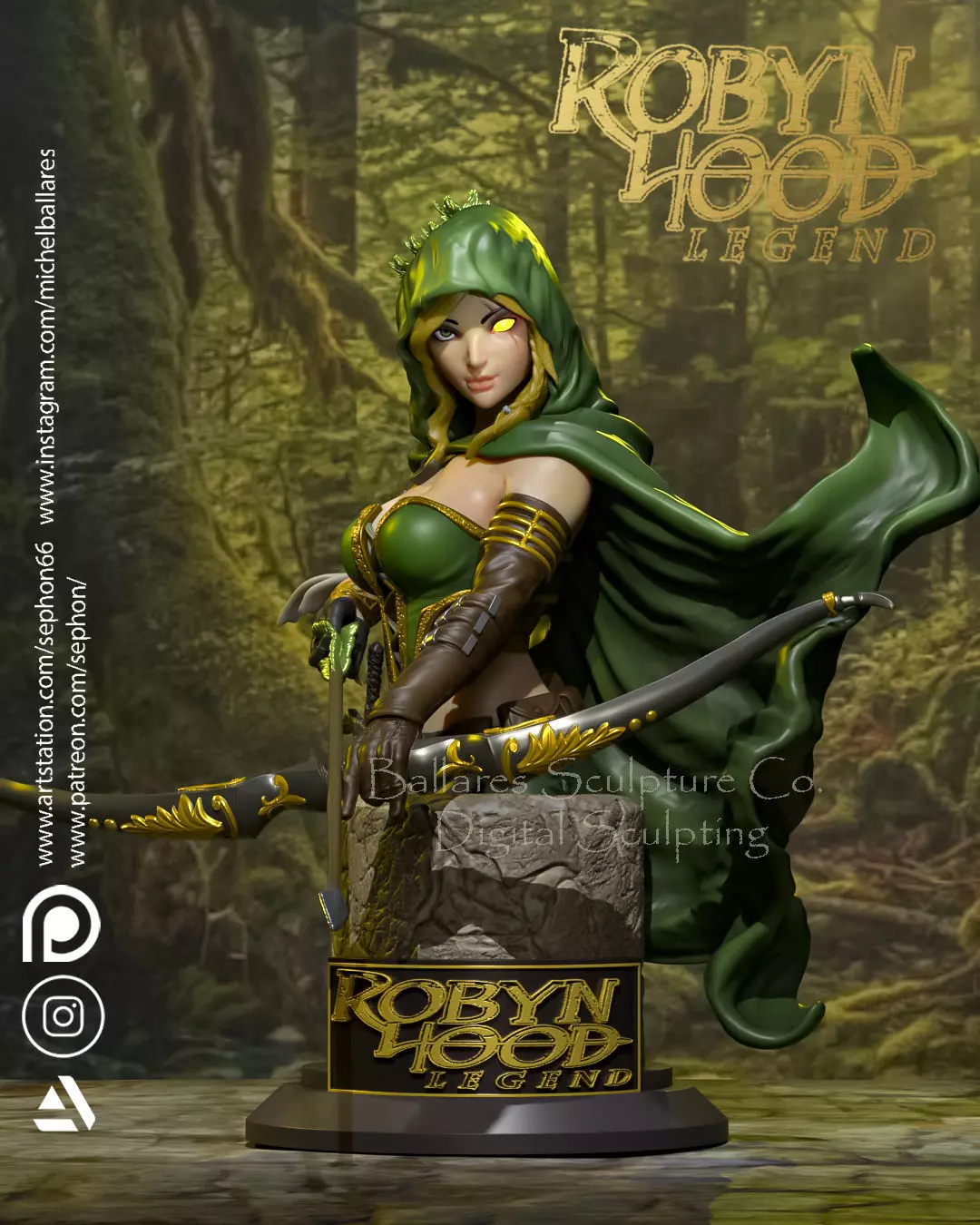 ROBYN HOOD BUST BY CREATIVE GEEK MB 3D print model