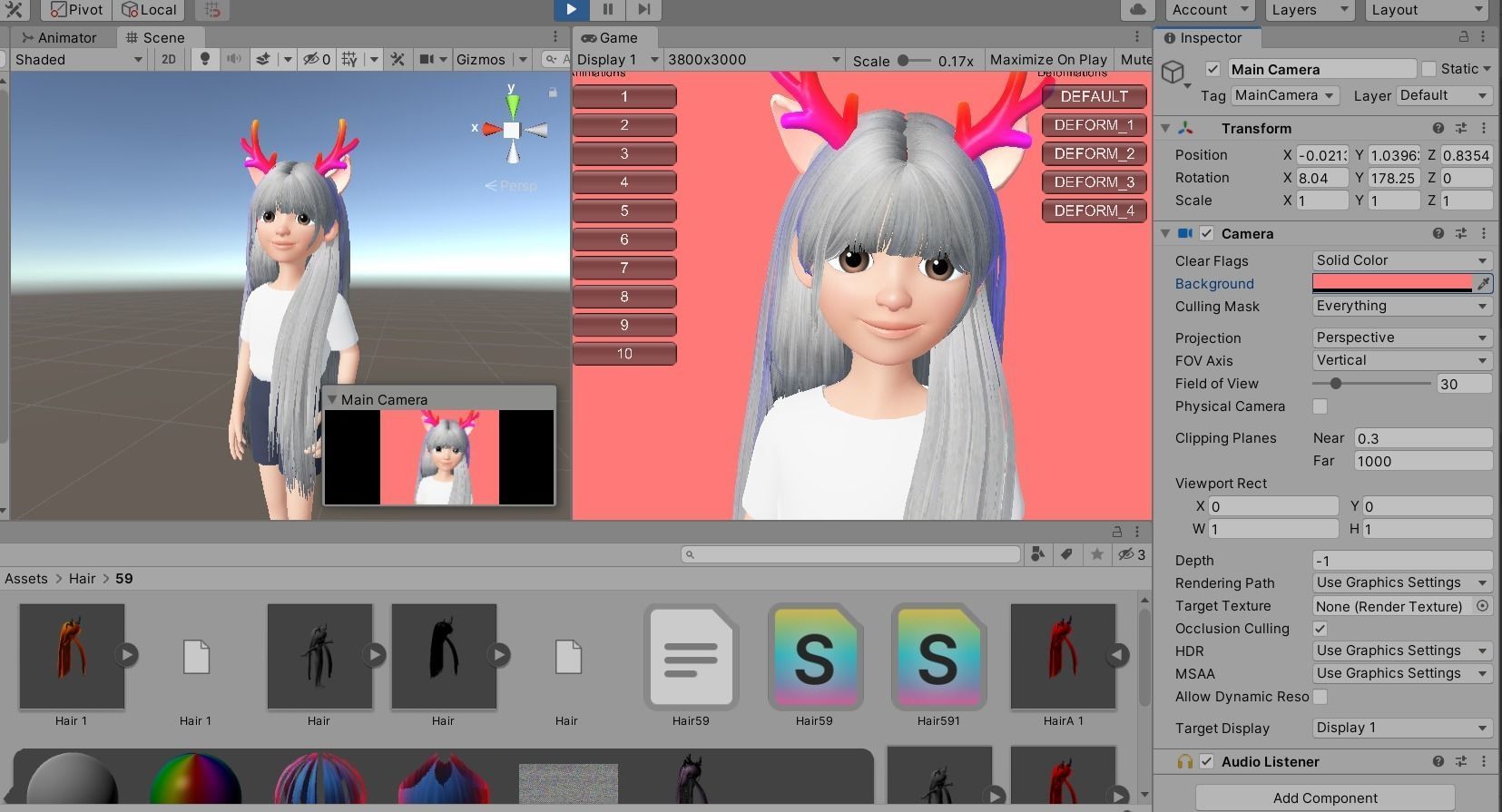 Hair Unity Prefab Zepeto 3D Item Low-poly 3D model H59 3D model | CGTrader