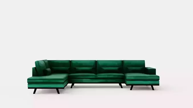 Copenhagen U Sofa Left Velvet Green