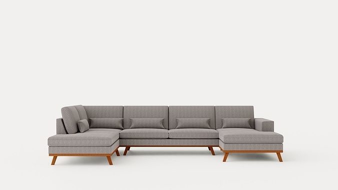 Copenhagen U Sofa Left Manchester Low-poly 3D model