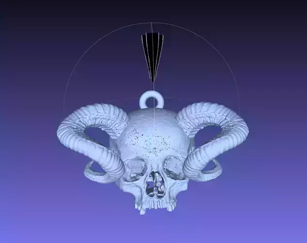 2nd skull with horns pendant 3d OBJ
