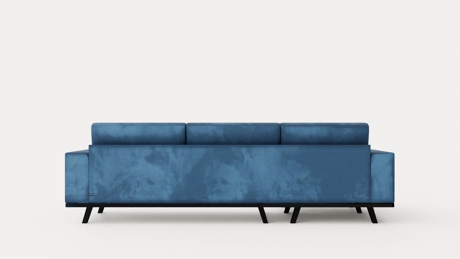 Copenhagen Divan Sofa Left Handed Blue Low-poly 3D model_4