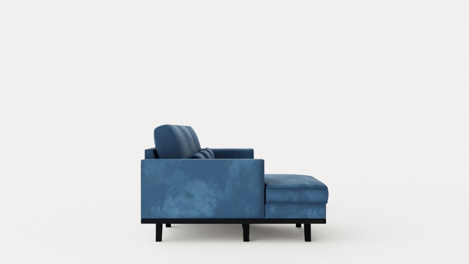 Copenhagen Divan Sofa Left Handed Blue Low-poly 3D model_2