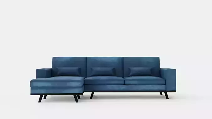 Copenhagen Divan Sofa Left Handed Blue