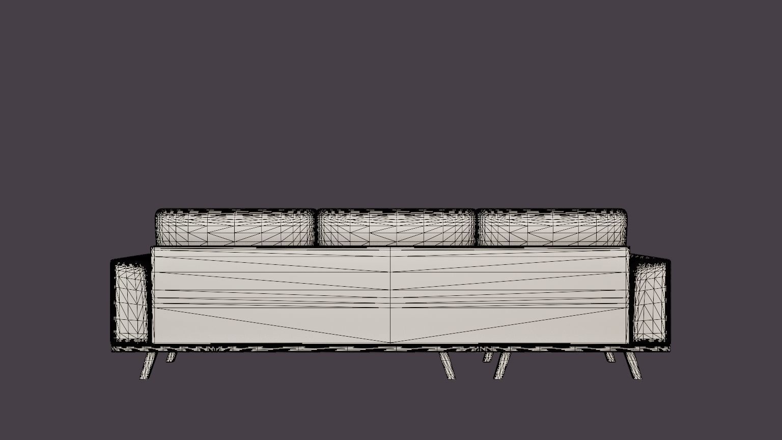 Copenhagen Divan Sofa Left Handed Blue Low-poly 3D model_5