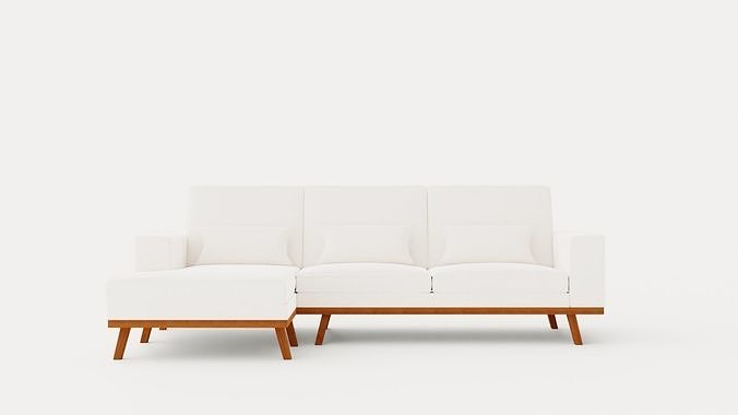 Copenhagen Divan Sofa Left Low-poly 3D model