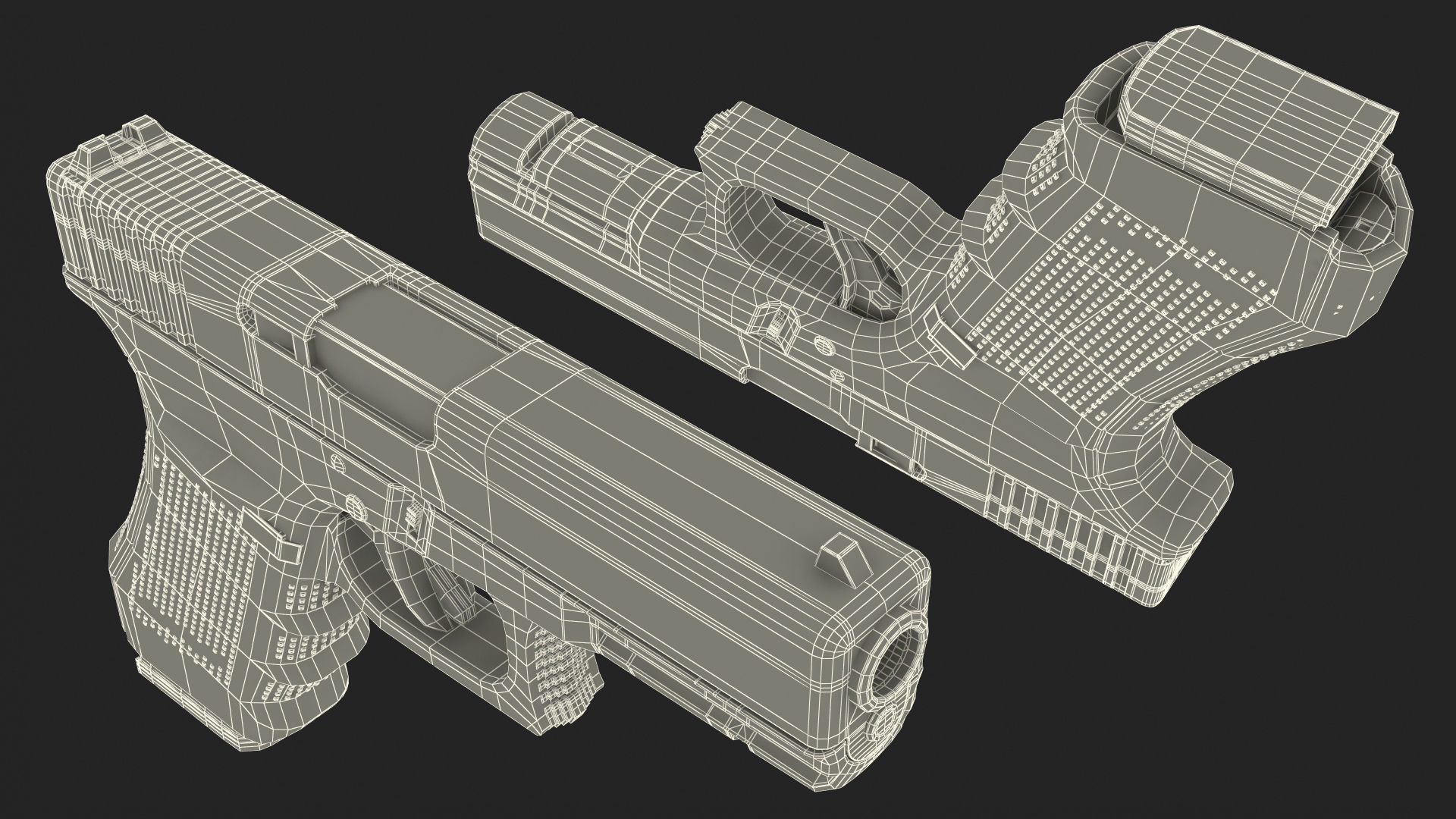 Olive Glock 17 with Magazine 3D model_33