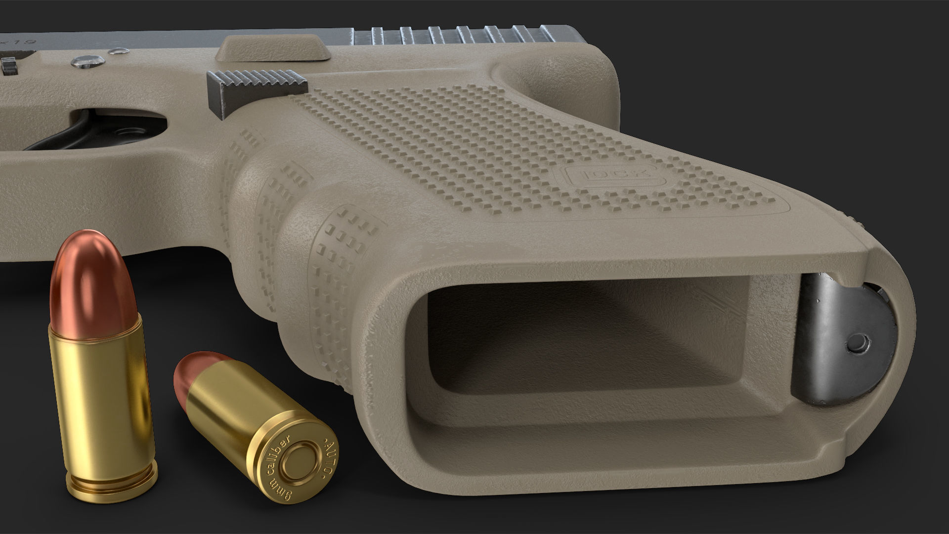 Olive Glock 17 with Magazine 3D model_20