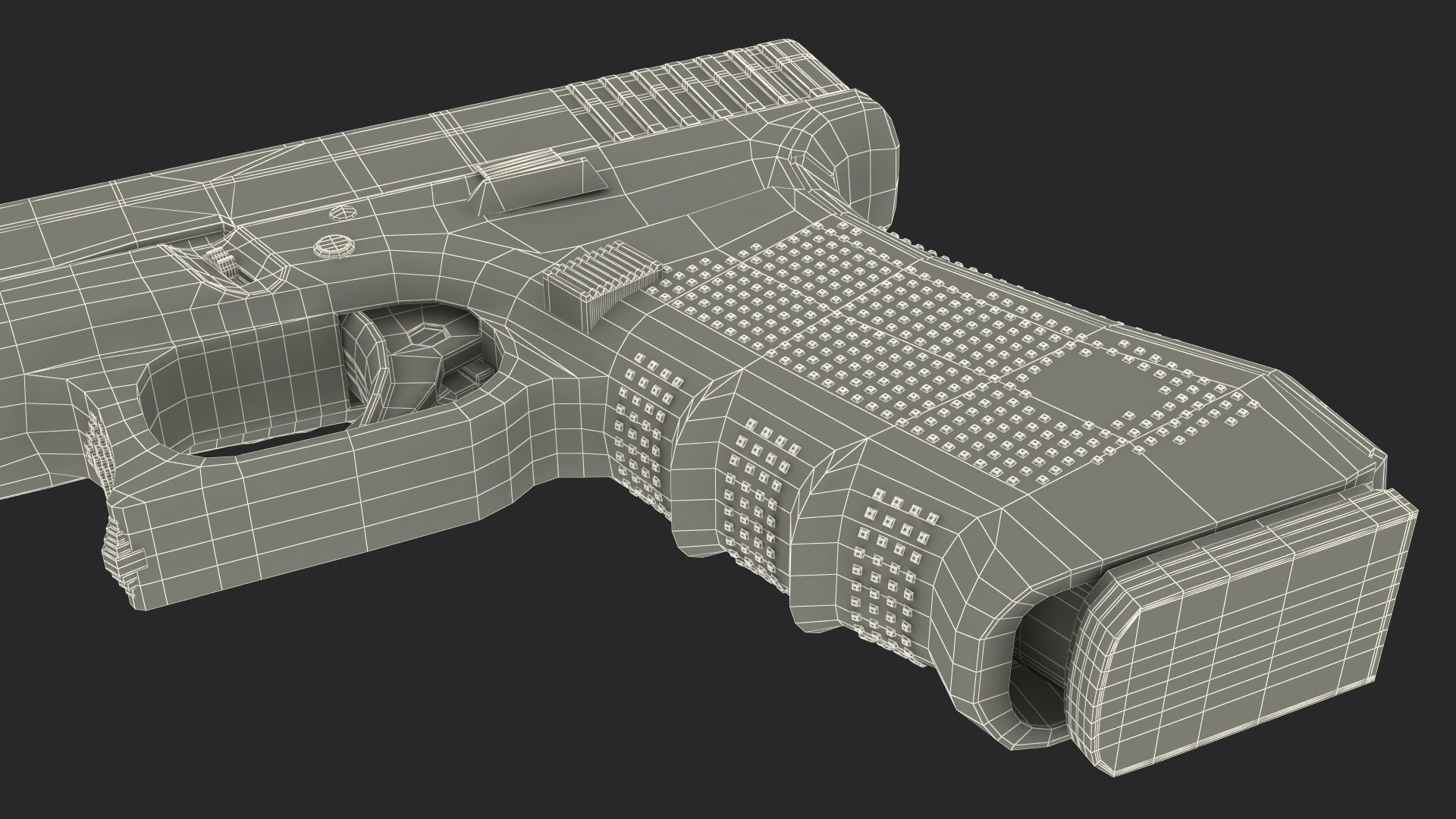 Olive Glock 17 with Magazine 3D model_35