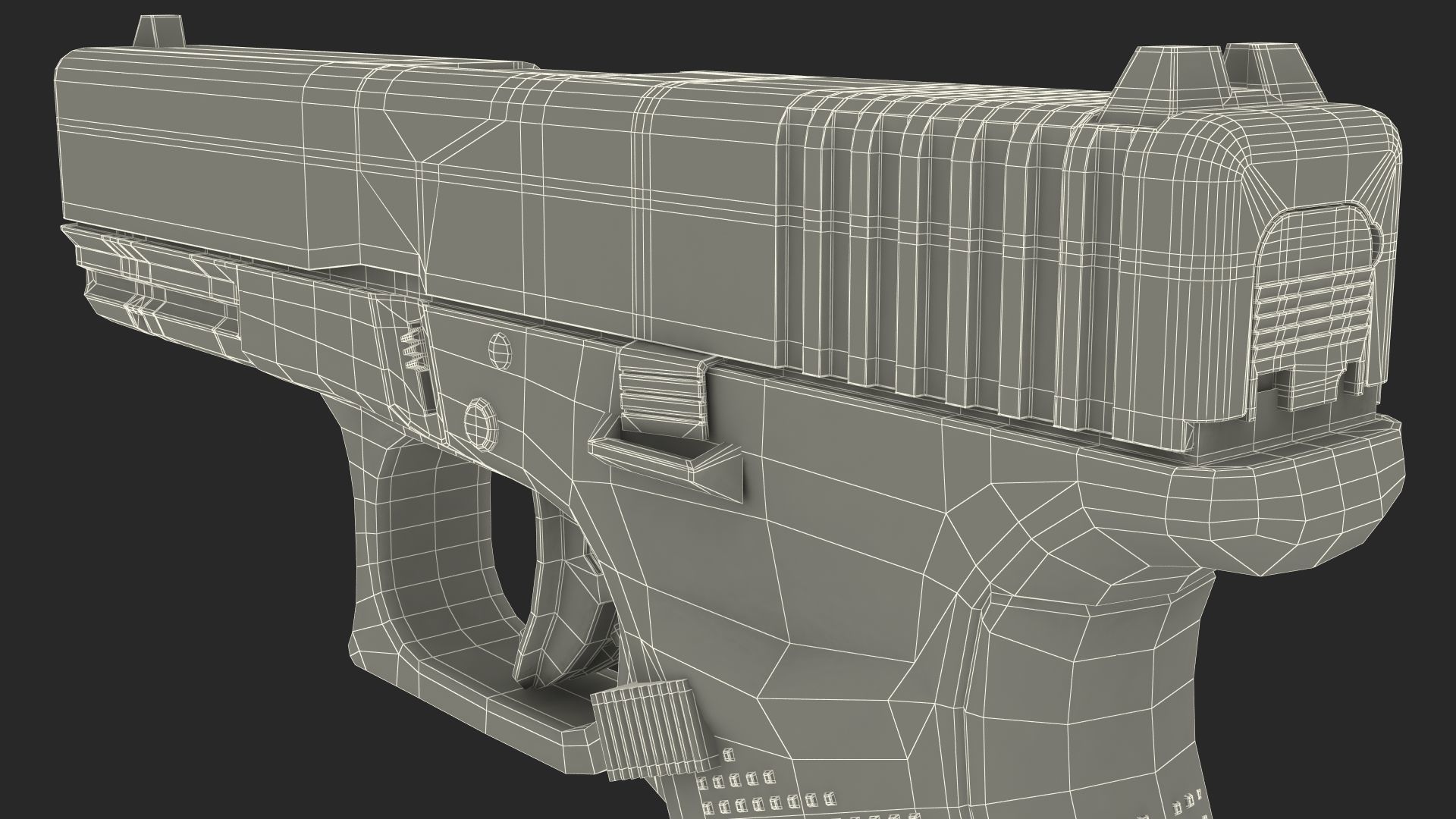 Olive Glock 17 with Magazine 3D model_34