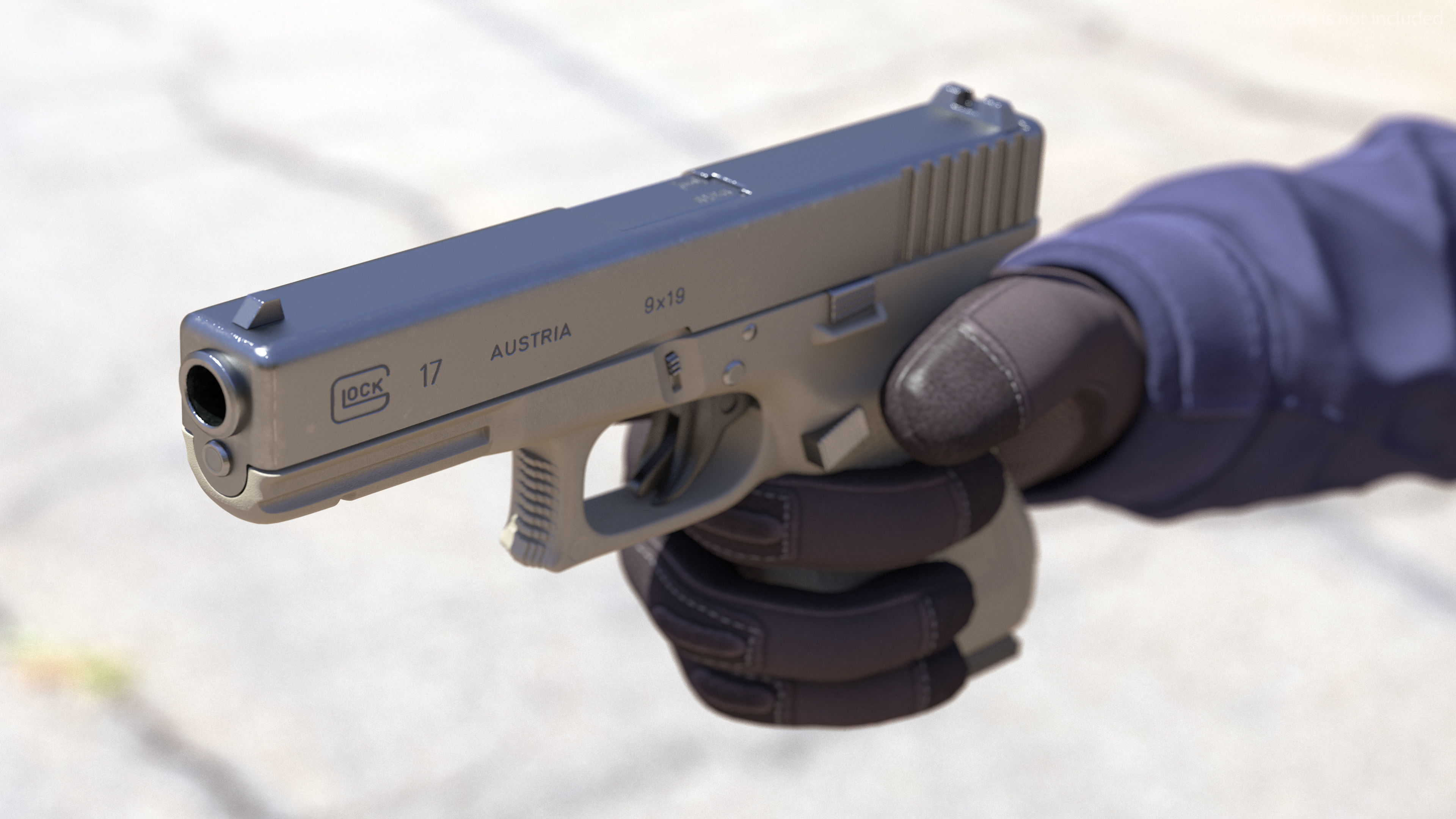 Olive Glock 17 with Magazine 3D model_4