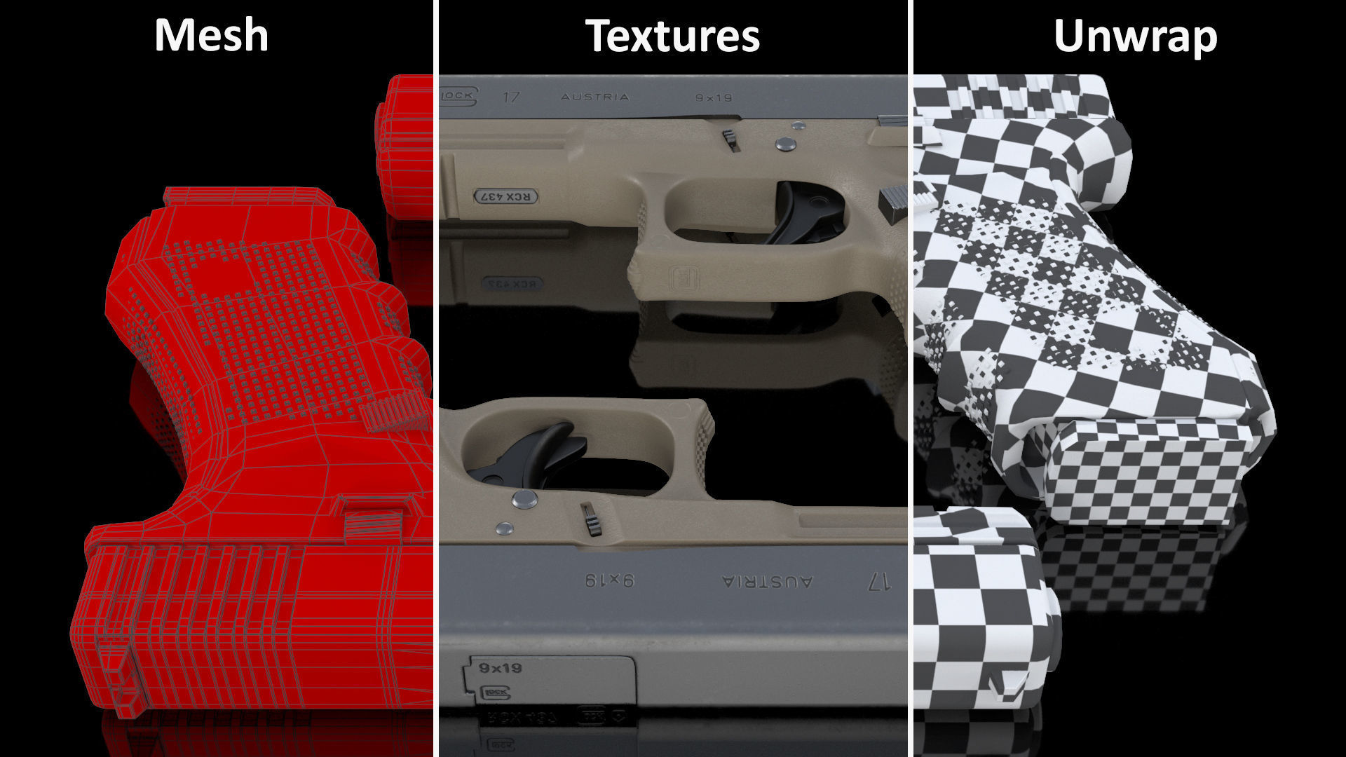 Olive Glock 17 with Magazine 3D model_21