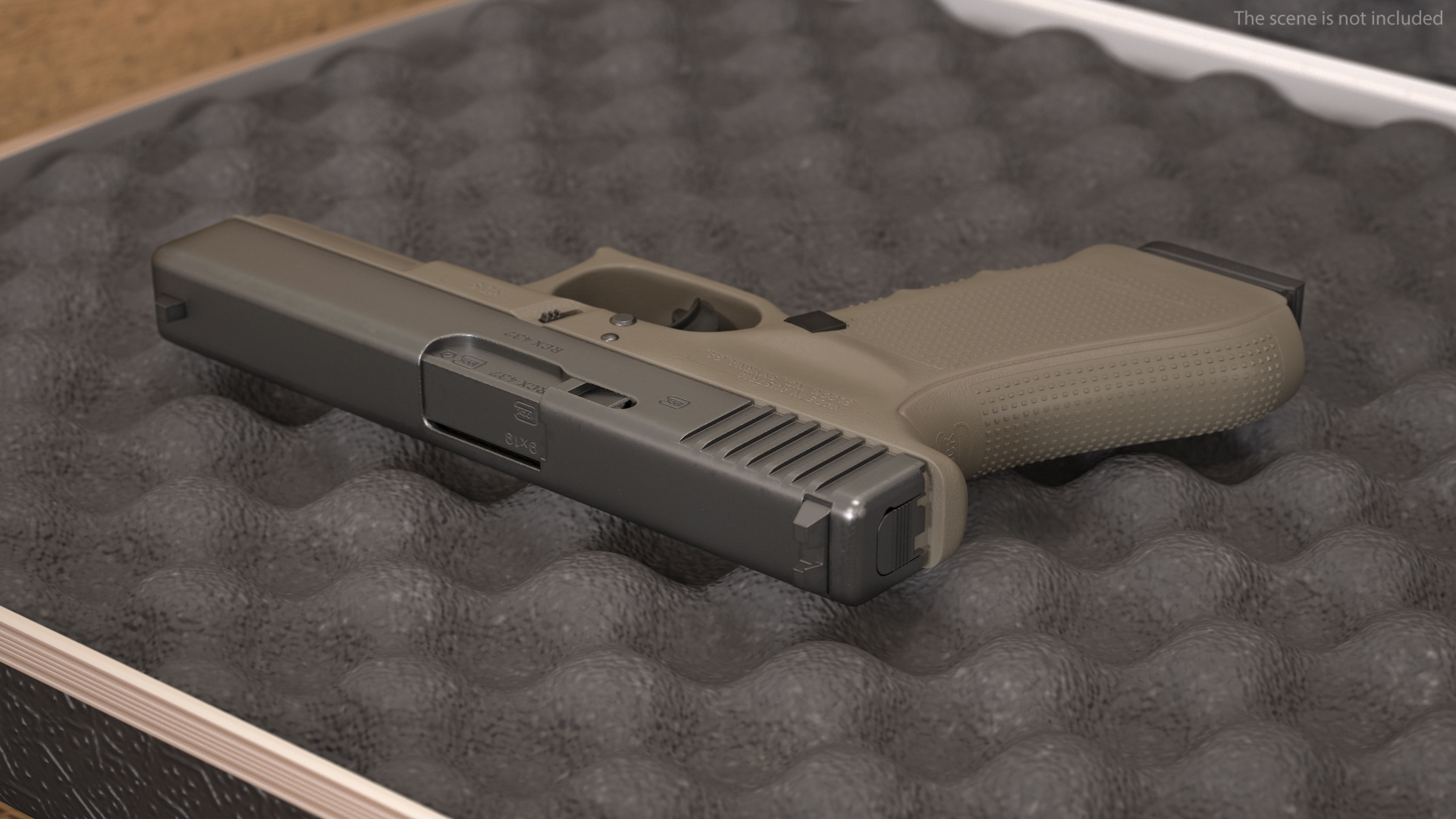 Olive Glock 17 with Magazine 3D model_8