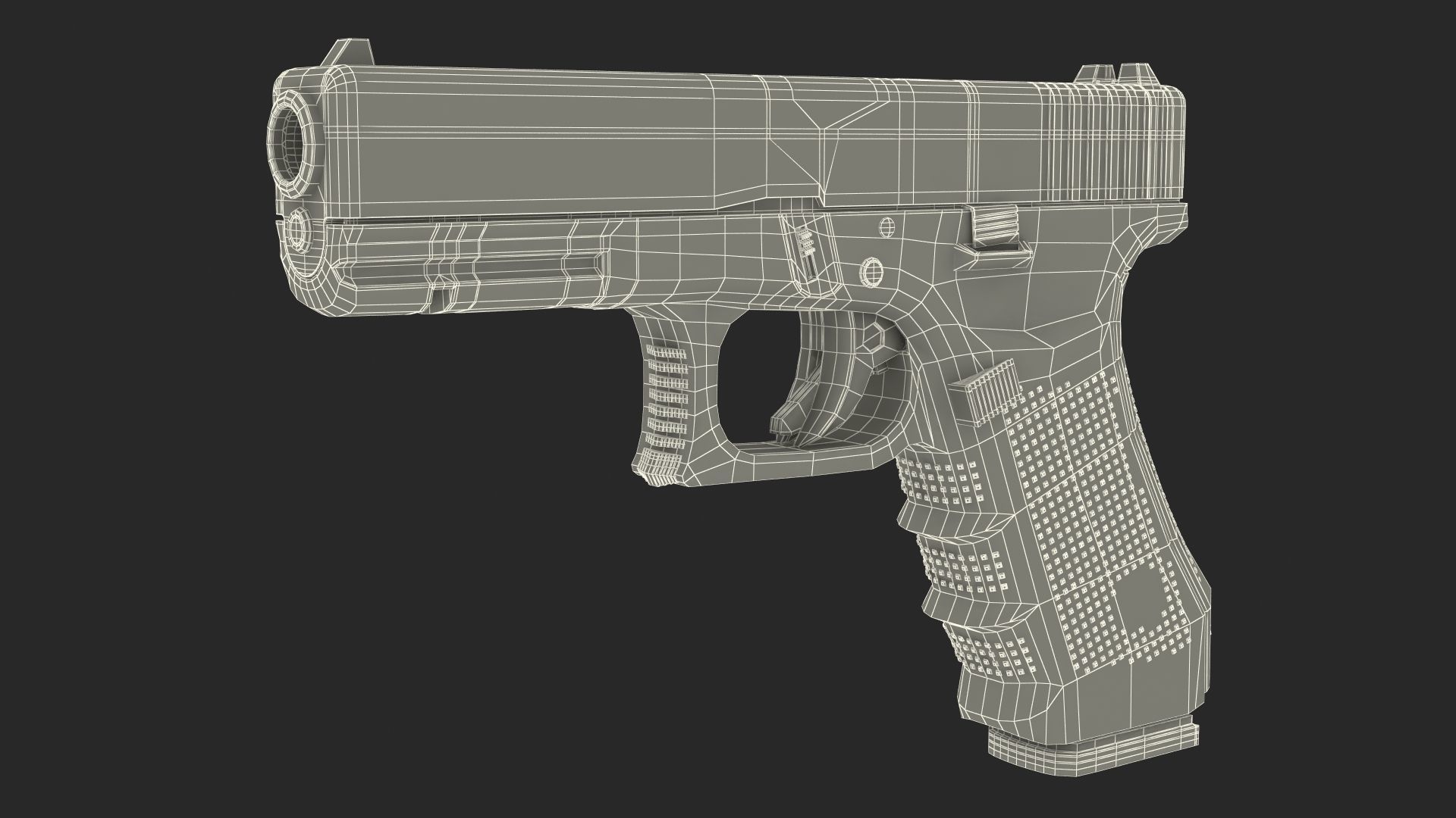 Olive Glock 17 with Magazine 3D model_27